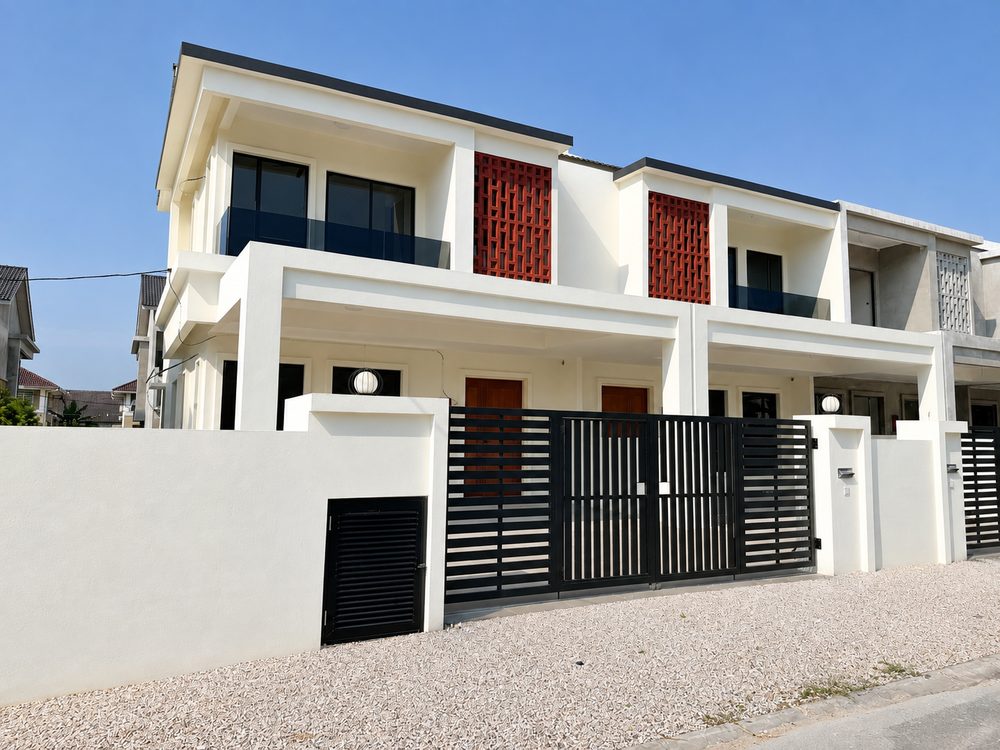 Pulai Heights double-storey terrace house facade in Pulai Heights, Ipoh South